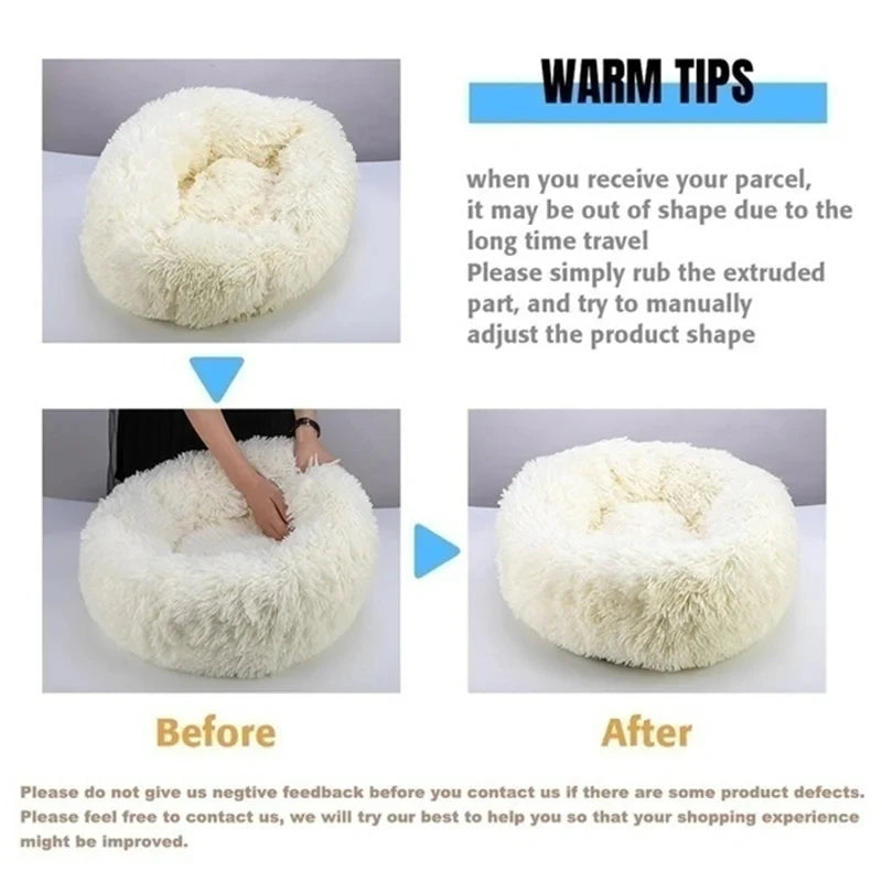 Round Plush Dog Bed